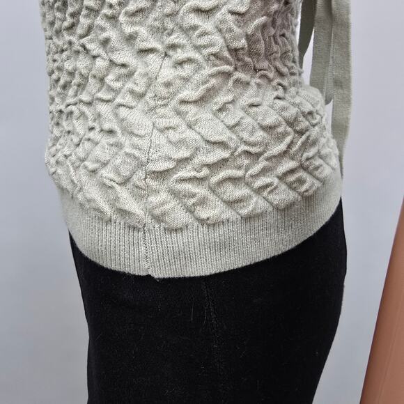 Club Monaco Tank Strappy Texture Top Women XS Stretch Tie back Sage Green - Picture 11 of 13